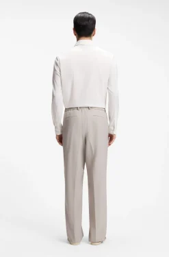 Relaxed-fit trousers in patterned virgin wool