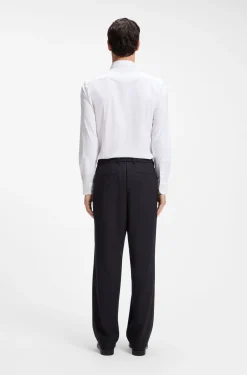 Relaxed-fit trousers in patterned virgin wool