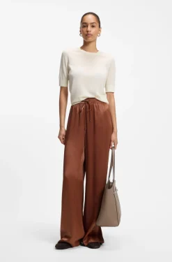 Relaxed-fit trousers in satin