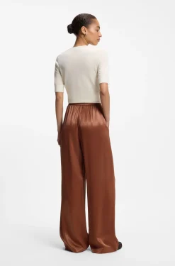 Relaxed-fit trousers in satin