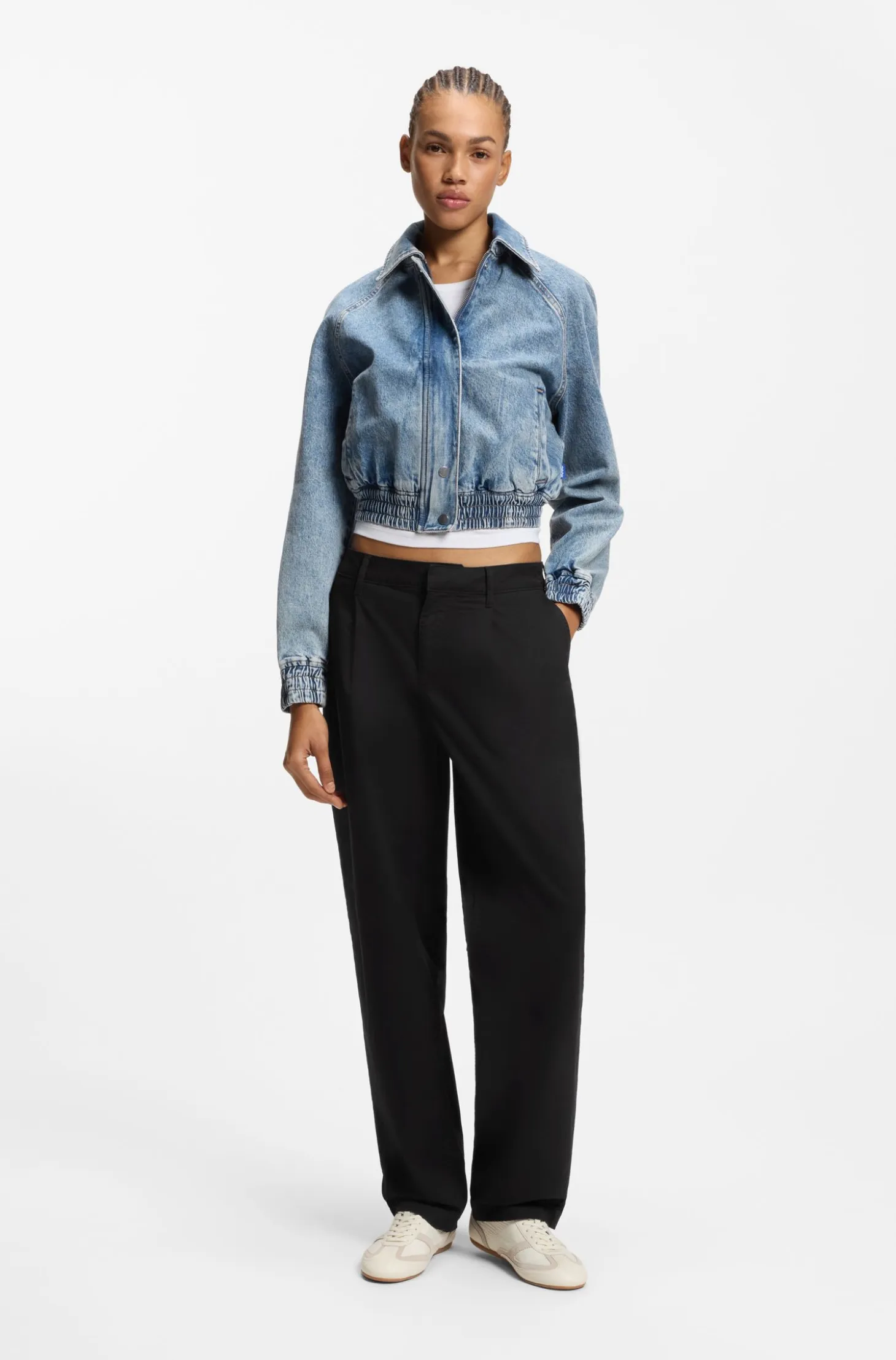 Relaxed-fit trousers in stretch-cotton twill