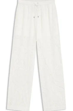 Relaxed-fit trousers with embroidered flowers