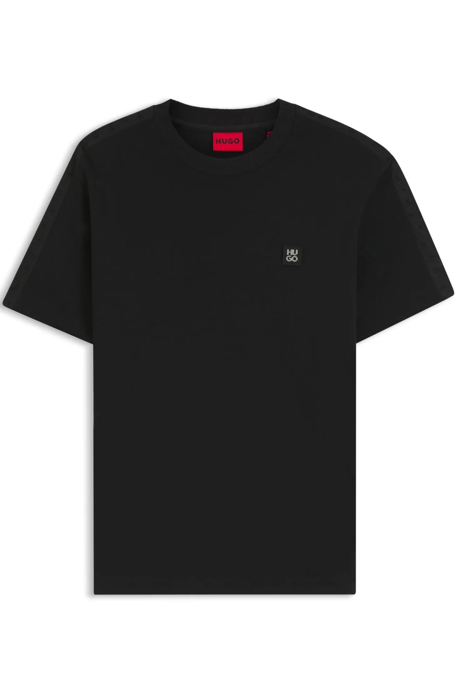 Relaxed-fit T-shirt in interlock cotton with embroidered shoulders