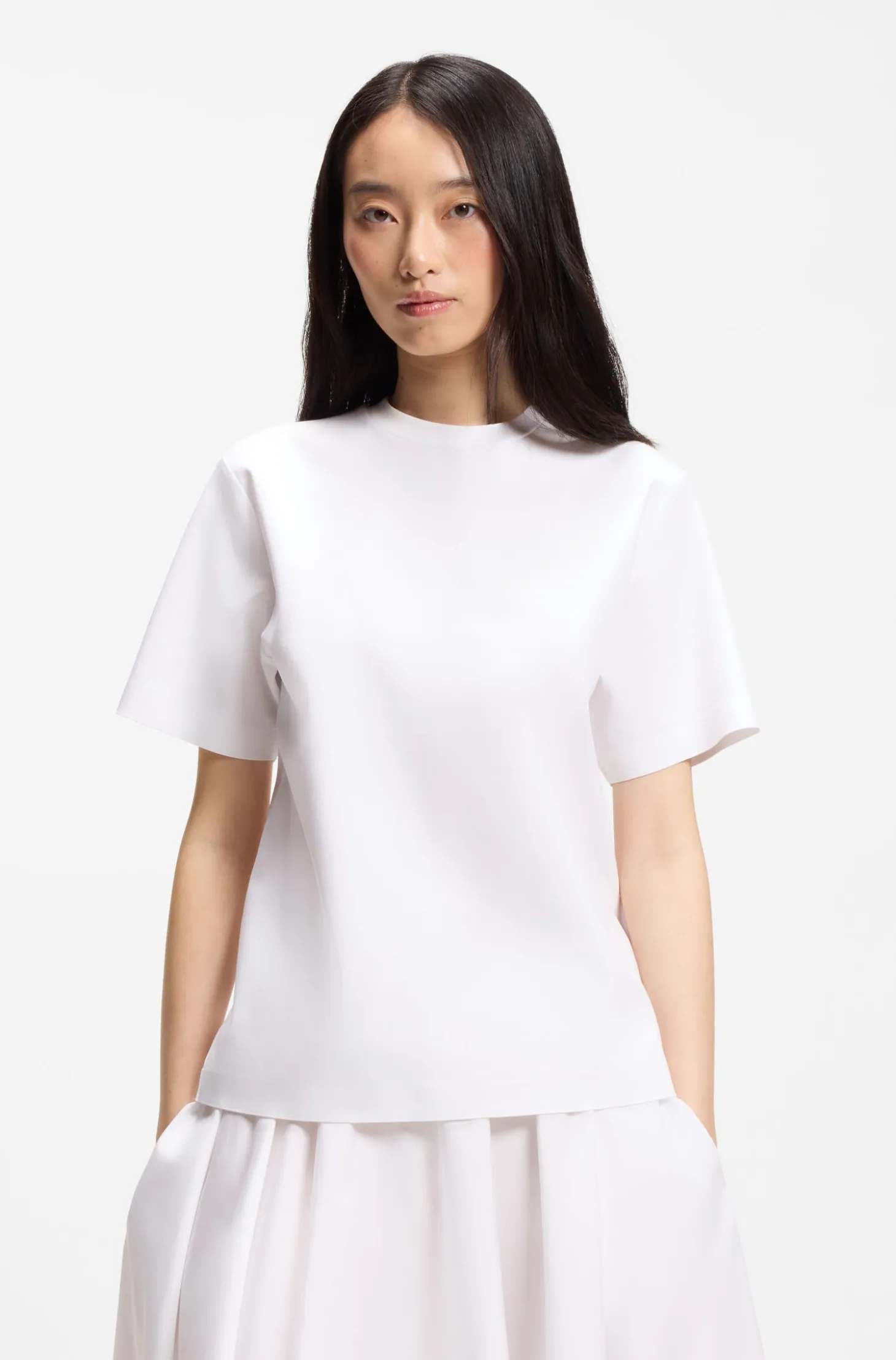 Relaxed-fit T-shirt in mercerised cotton
