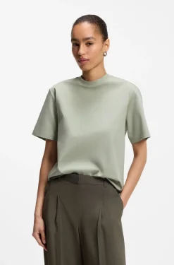 Relaxed-fit T-shirt in mercerised cotton