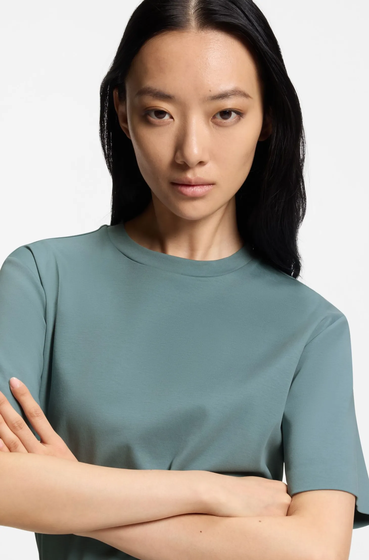 Relaxed-fit T-shirt in mercerised cotton