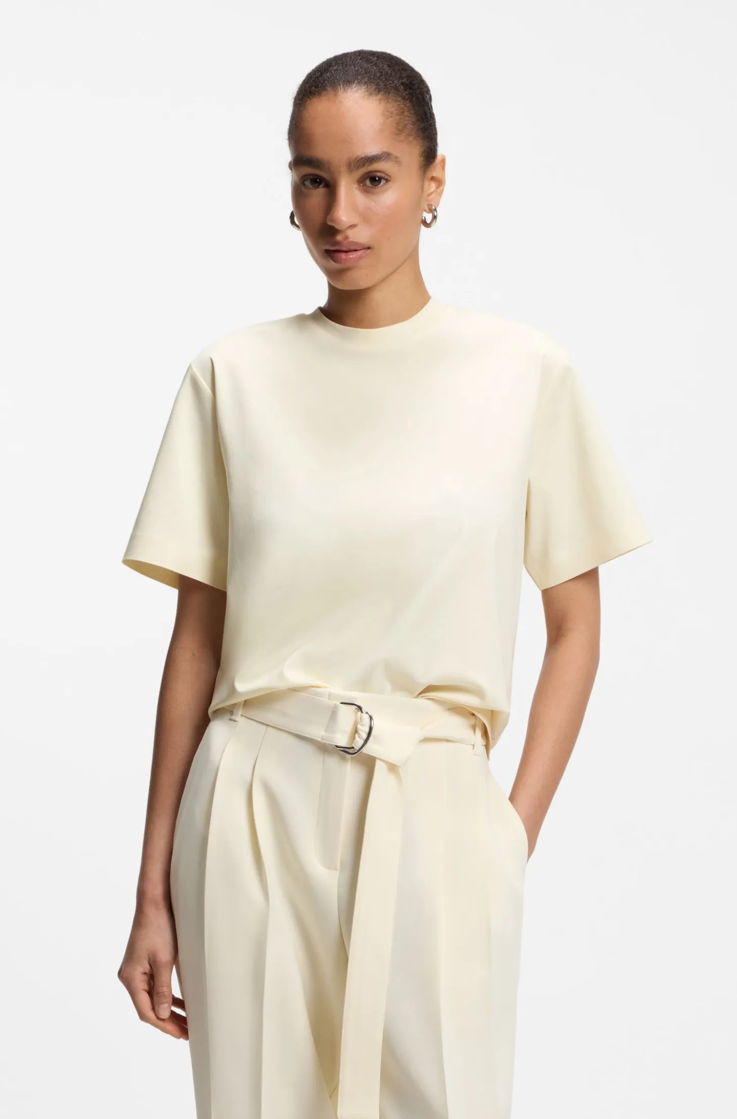 Relaxed-fit T-shirt in mercerised cotton