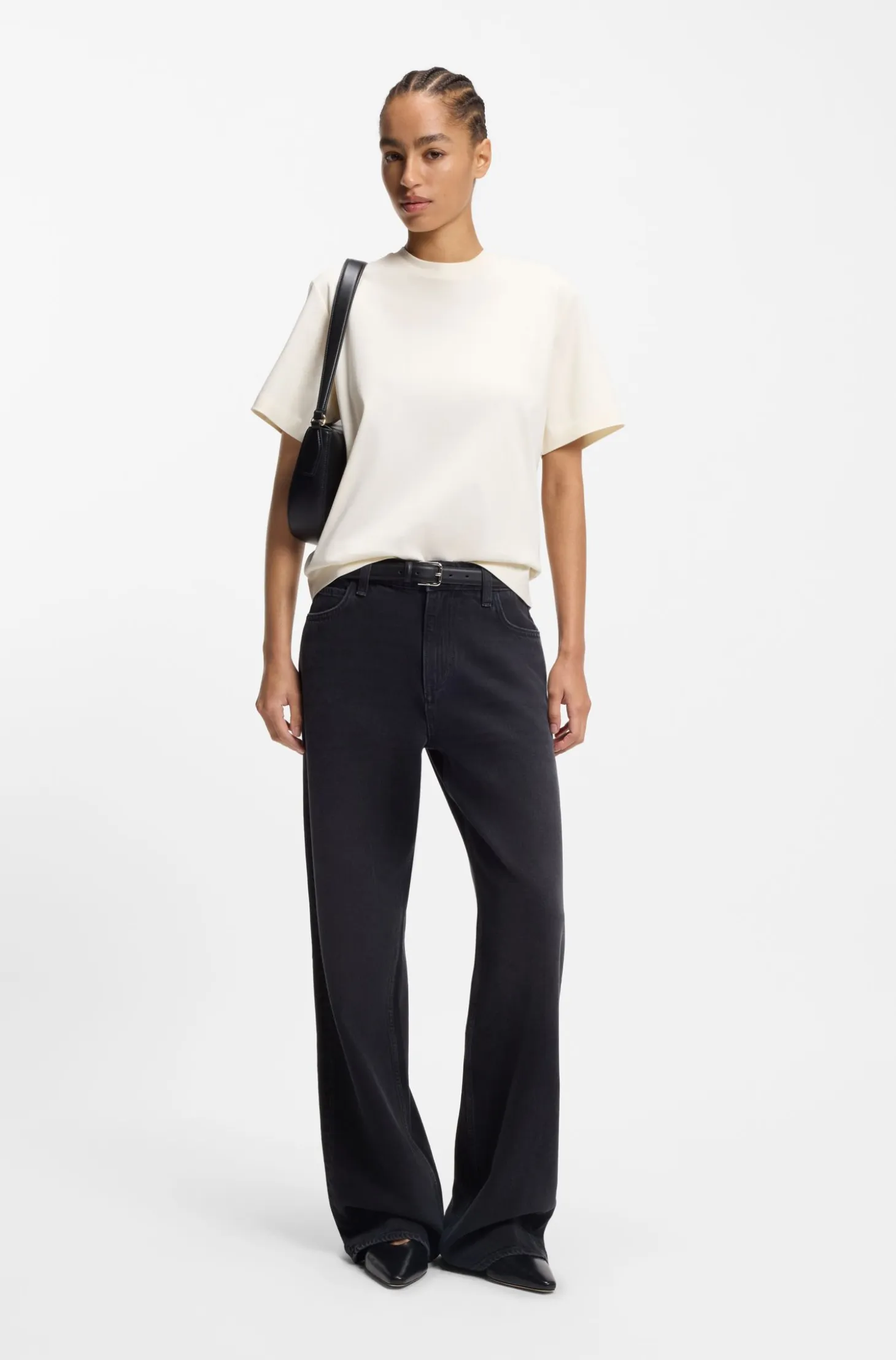 Relaxed-fit T-shirt in mercerised cotton