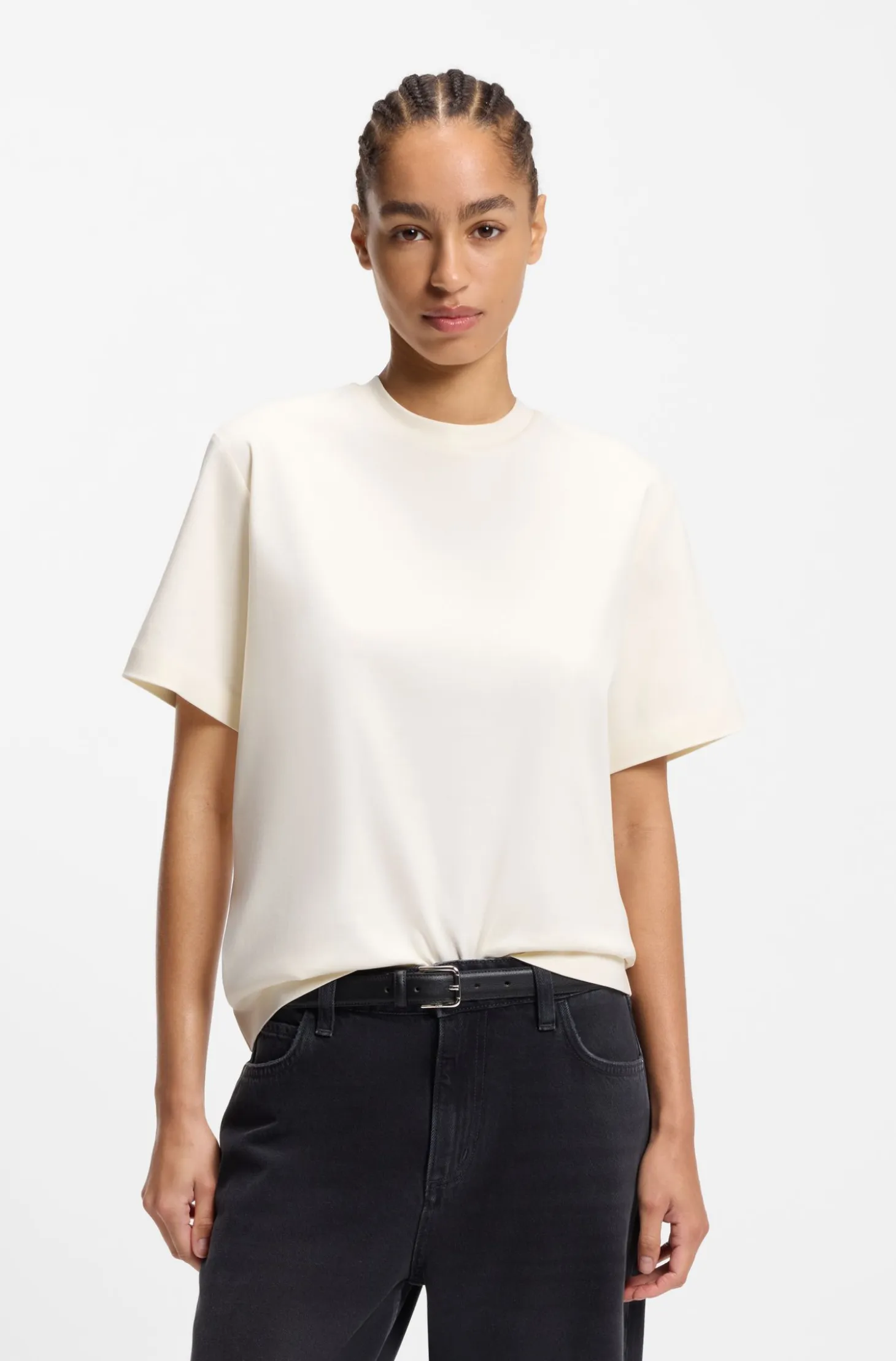 Relaxed-fit T-shirt in mercerised cotton