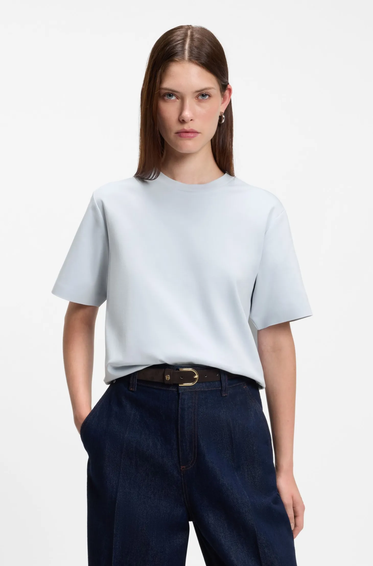 Relaxed-fit T-shirt in mercerised cotton