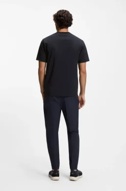 Relaxed-fit T-shirt in stretch cotton with tonal logo