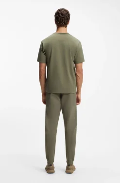 Relaxed-fit T-shirt in stretch cotton with tonal logo