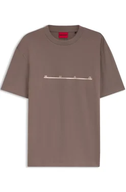 Relaxed-fit T-shirt with zigzag stitching detail