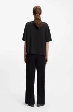 Relaxed-fit V-neck T-shirt in stretch jersey