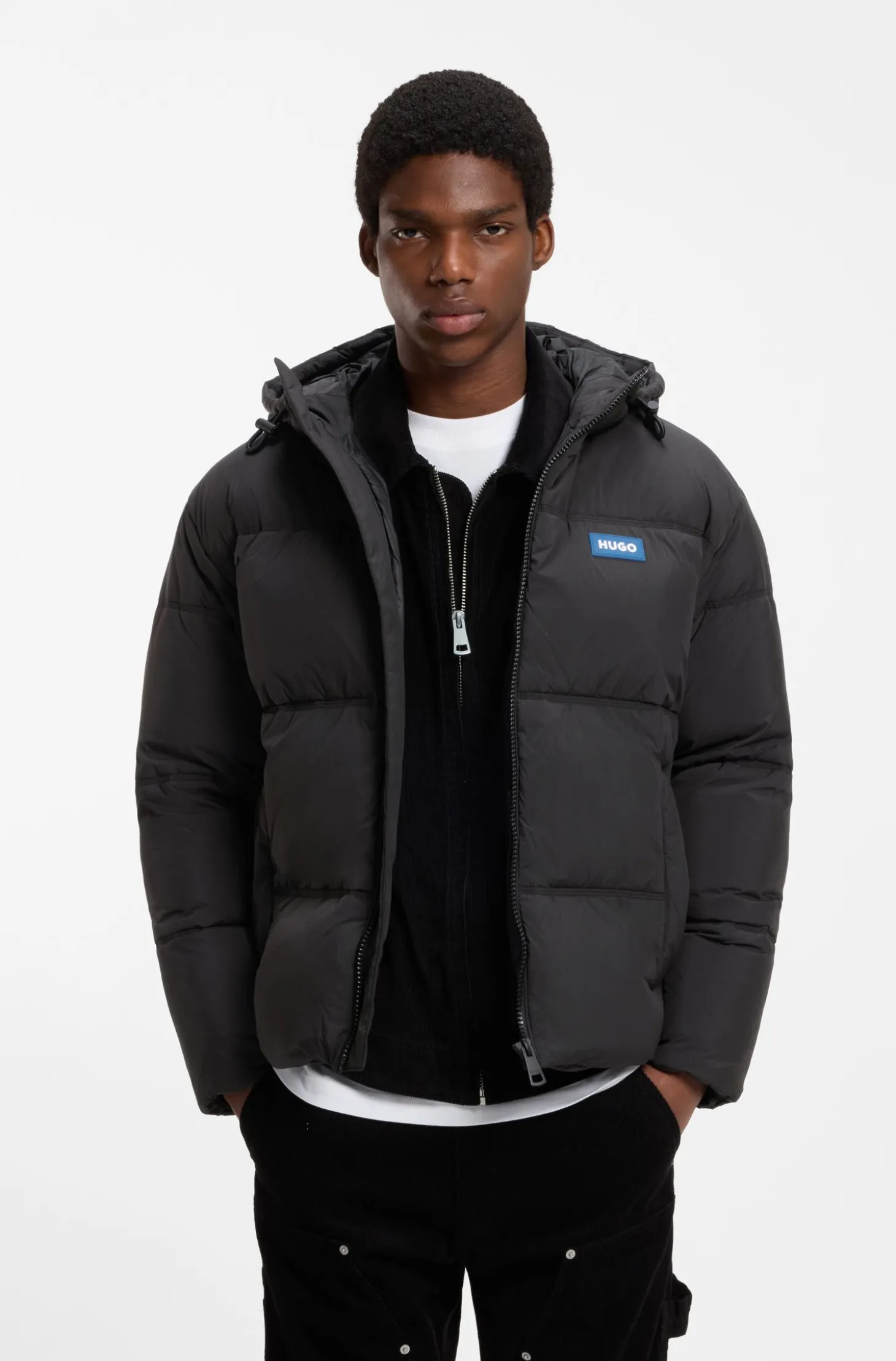 Relaxed-fit water-repellent jacket with logo badge