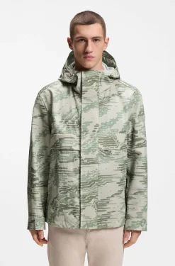 Relaxed-fit water-repellent jacket in printed ripstop fabric