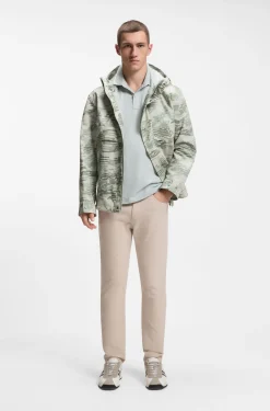 Relaxed-fit water-repellent jacket in printed ripstop fabric
