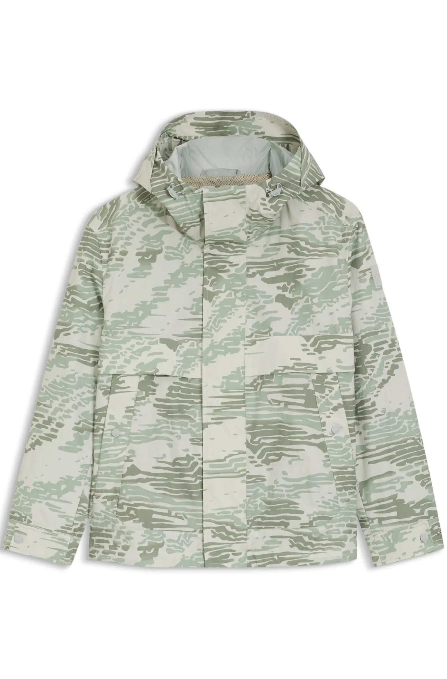 Relaxed-fit water-repellent jacket in printed ripstop fabric