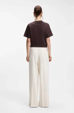Relaxed-fit wide-leg trousers in lightweight twill