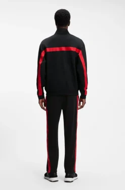 Relaxed-fit zip-up sweatshirt with chevron tape