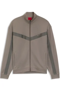 Relaxed-fit zip-up sweatshirt with chevron tape