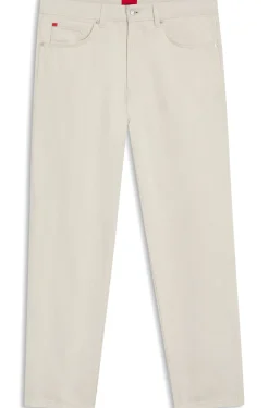 Relaxed-tapered-fit jeans in ecru denim