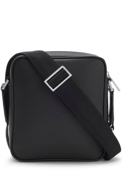 Reporter bag with silver-tone logo lettering