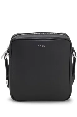 Reporter bag with silver-tone logo lettering