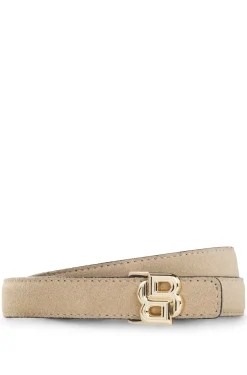 Reversible Italian-leather belt with light gold hardware