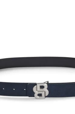 Reversible leather belt with Double B buckle
