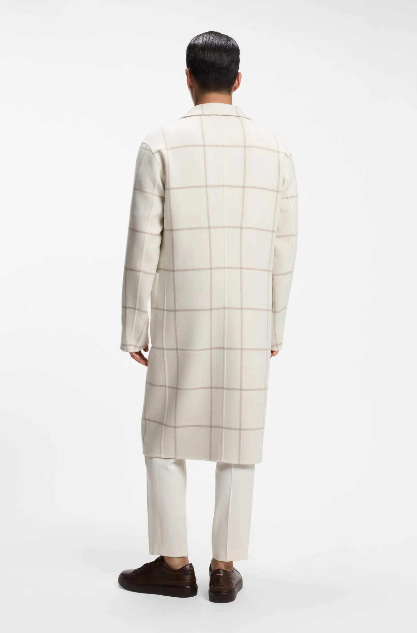 Reversible relaxed-fit coat in virgin wool and cashmere
