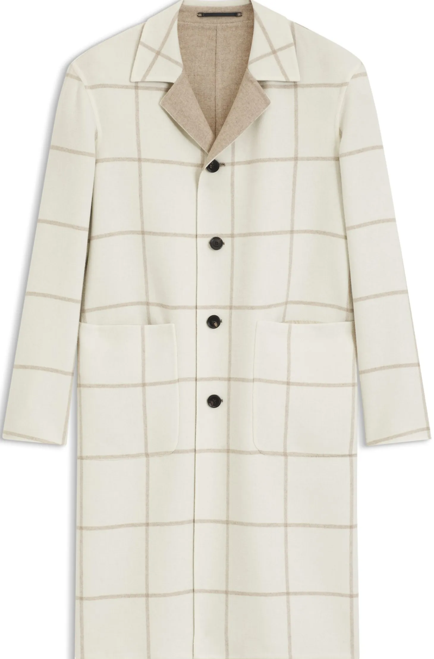 Reversible relaxed-fit coat in virgin wool and cashmere