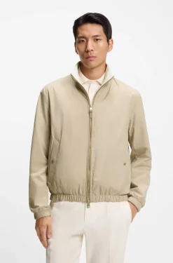 Reversible zip-up jacket in peached fabric