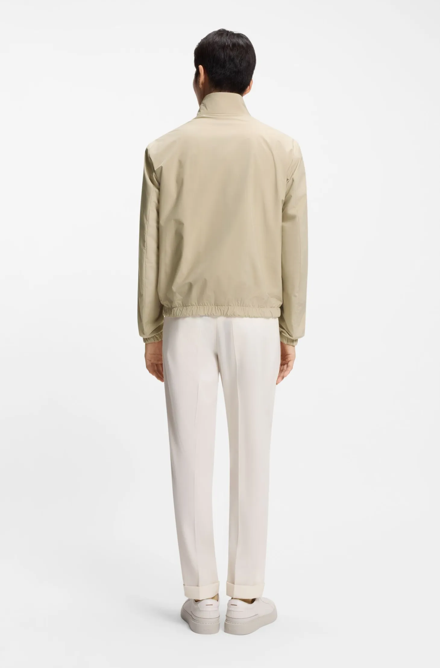 Reversible zip-up jacket in peached fabric