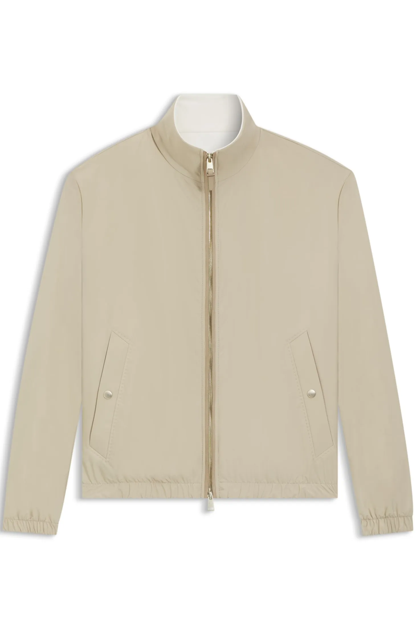 Reversible zip-up jacket in peached fabric