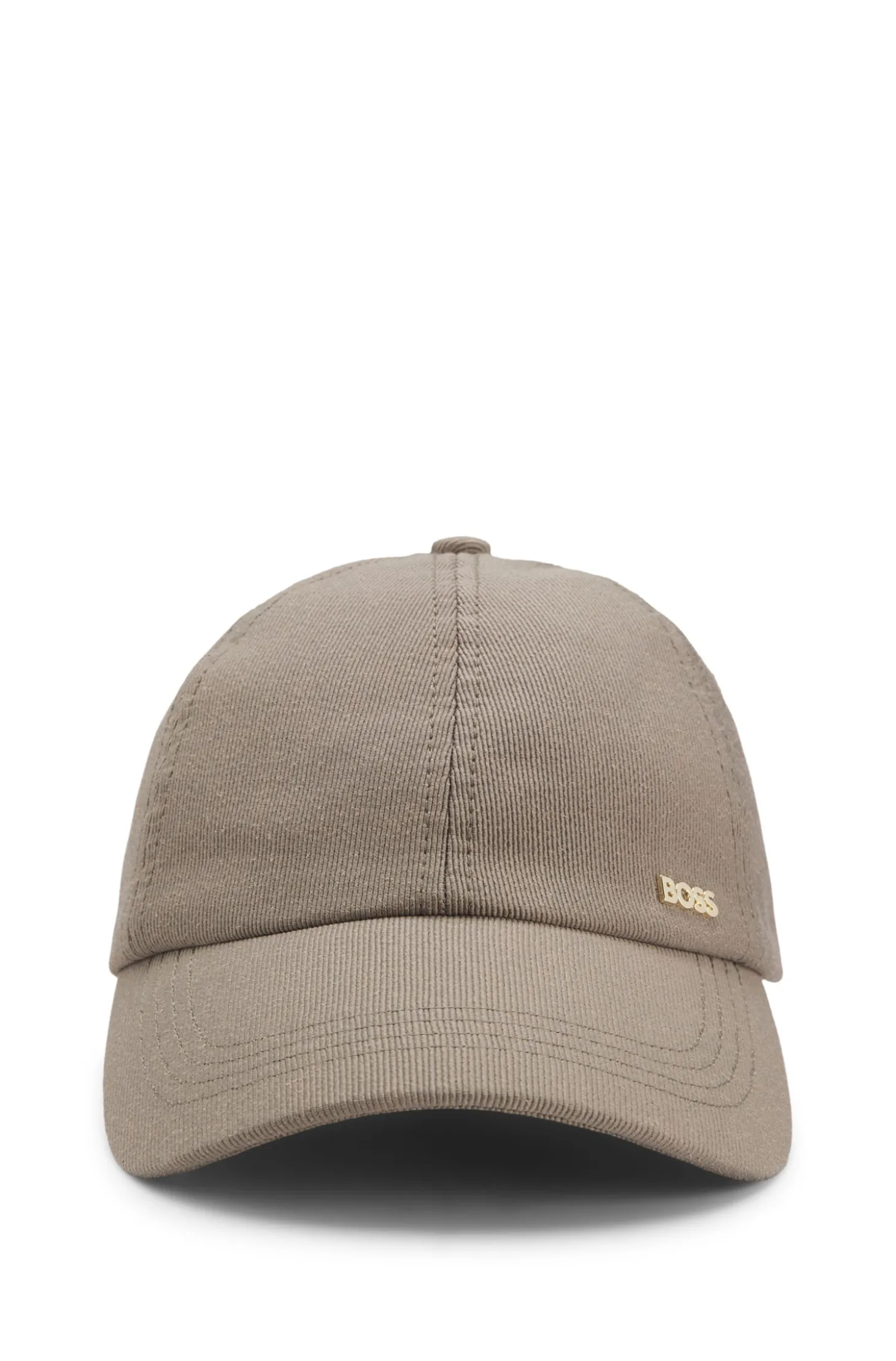 Ribbed Corduroy Cap with Adjustable Buckle