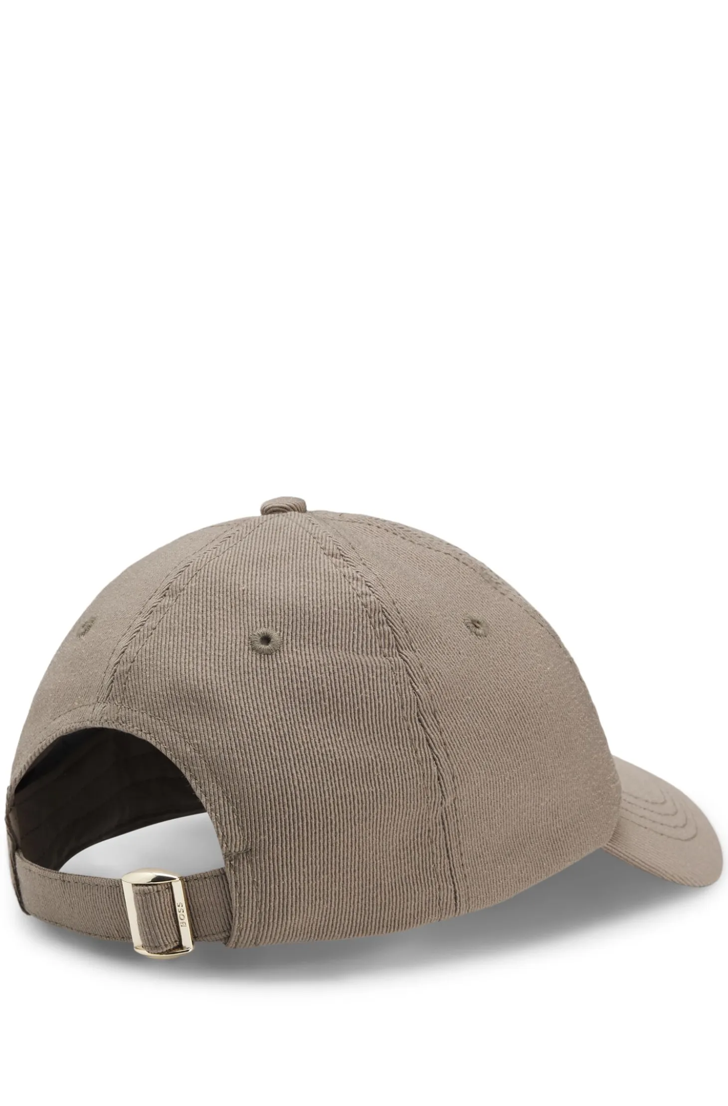 Ribbed Corduroy Cap with Adjustable Buckle