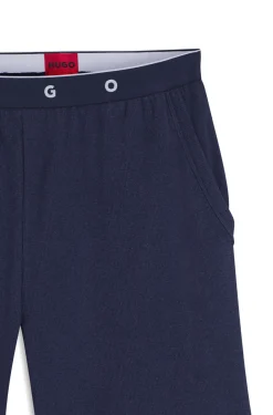 Ribbed cotton-blend pyjama bottoms with logo waistband