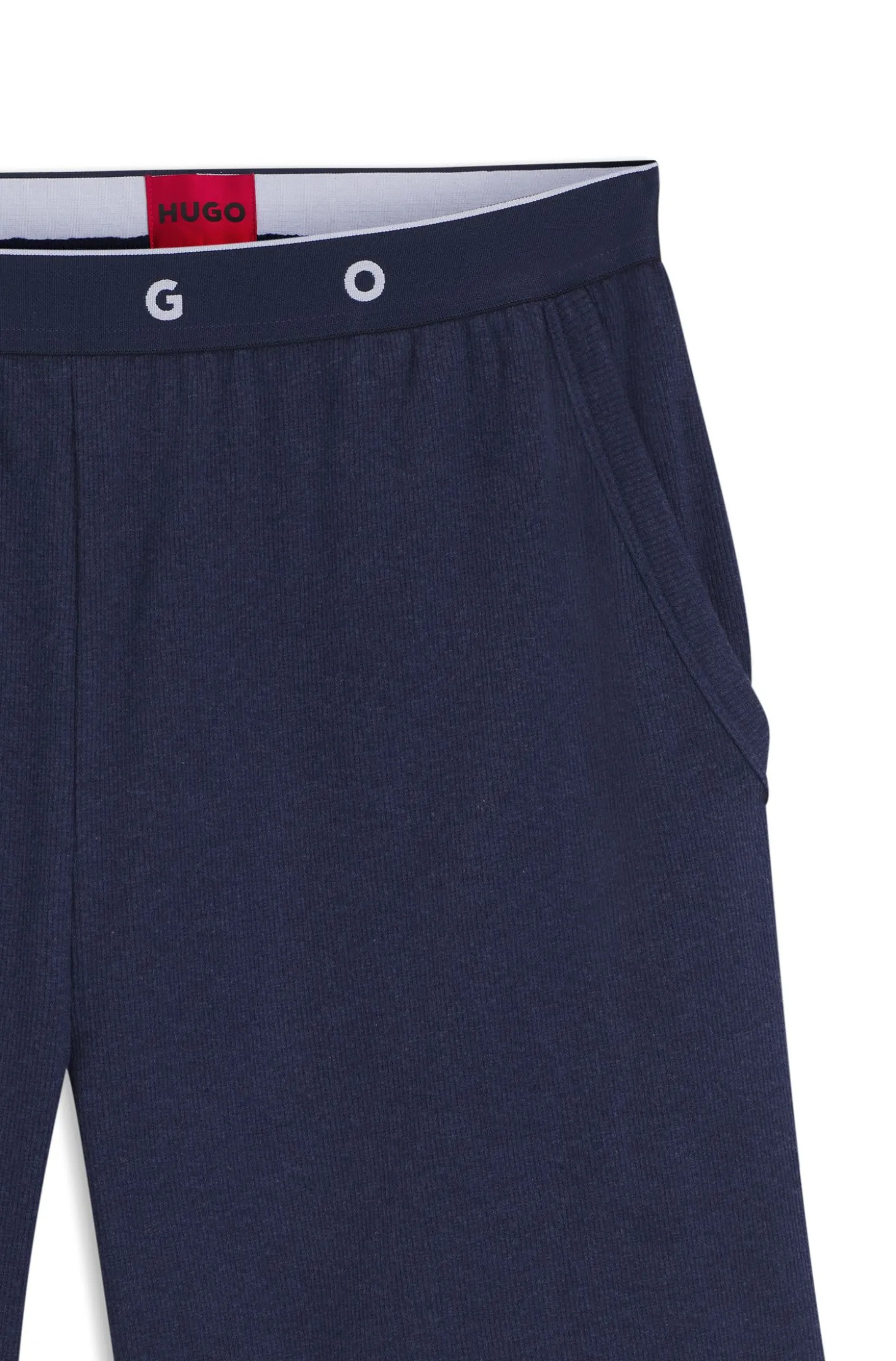 Ribbed cotton-blend pyjama bottoms with logo waistband