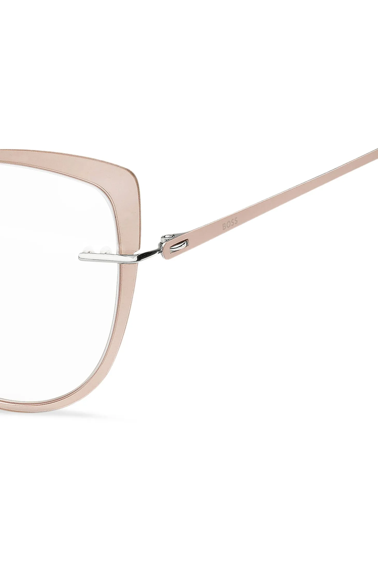 Rimless optical frames with coloured contours