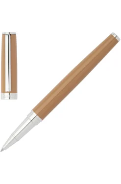 Rollerball pen with camel lacquer finish