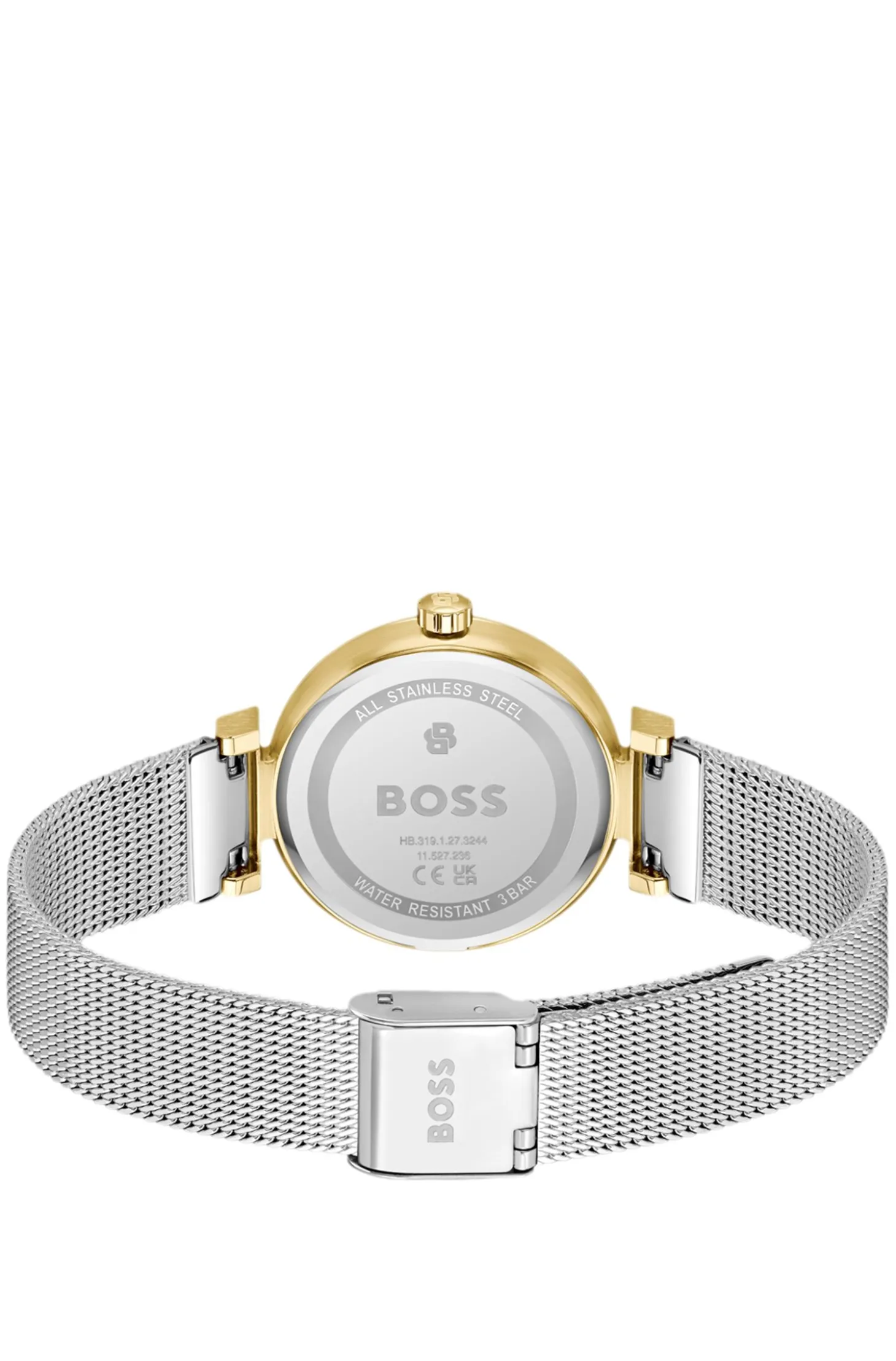 Rosehill gold-tone watch with silver-tone mesh bracelet