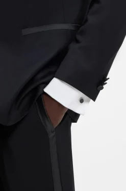 Round cufflinks with enamel core and logo