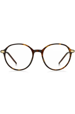 Round Havana-acetate optical frames with gold-tone temples