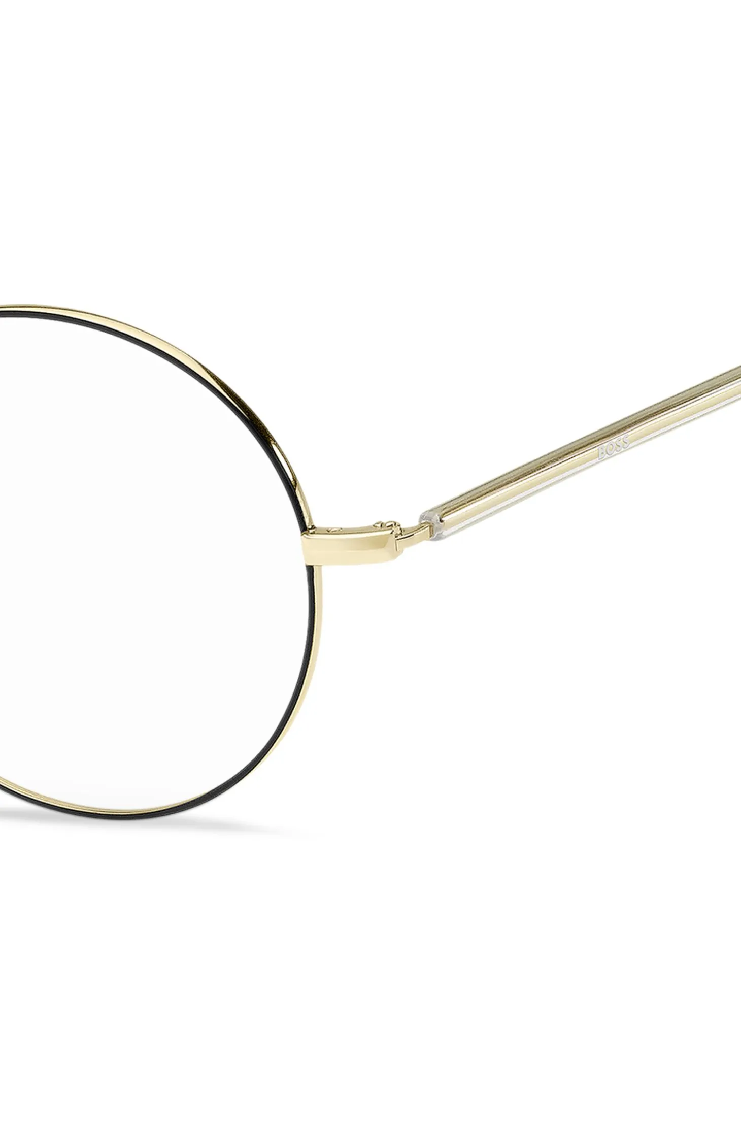 Round optical frames in lightweight titanium with signature hardware