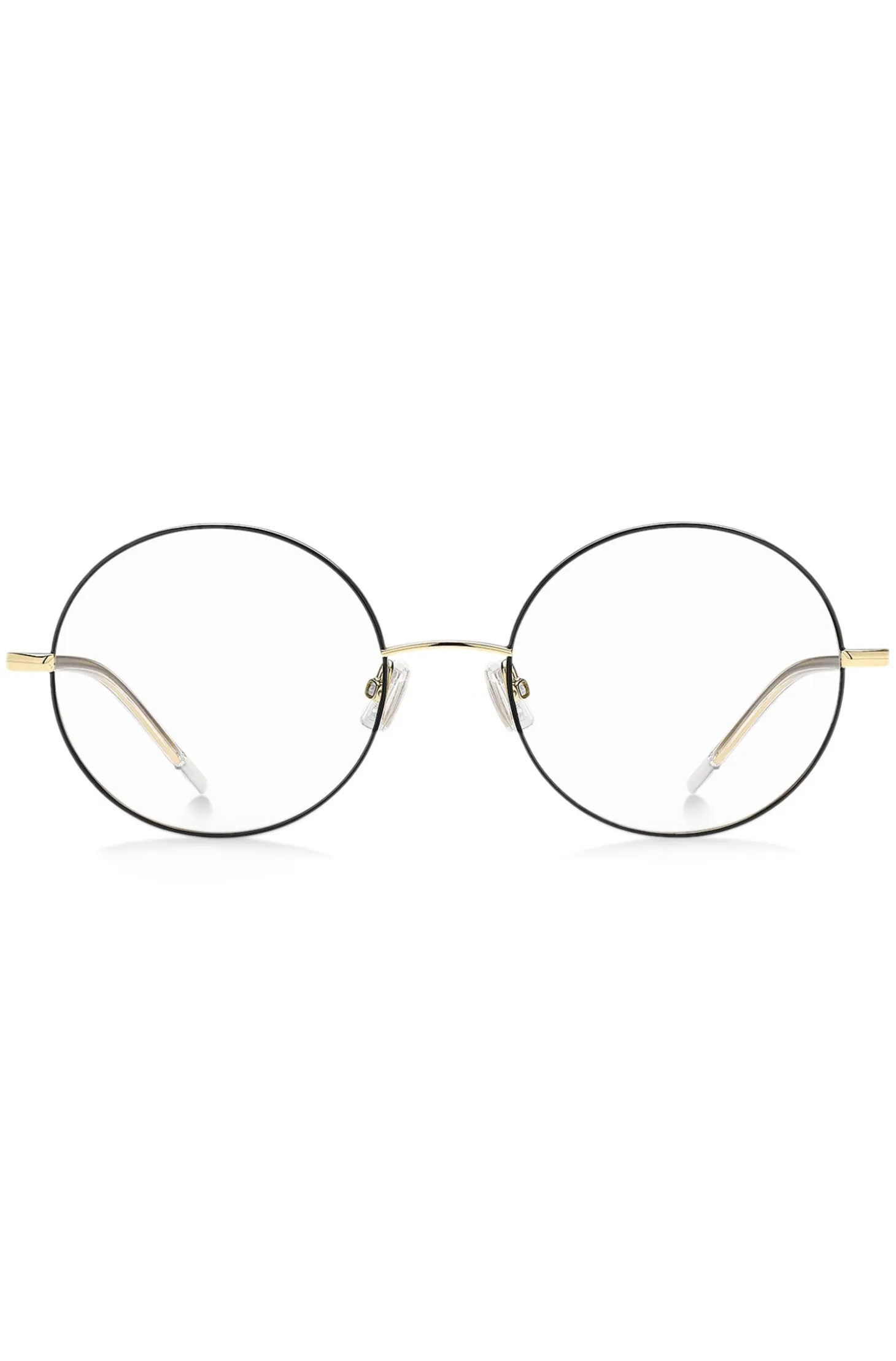Round optical frames in lightweight titanium with signature hardware