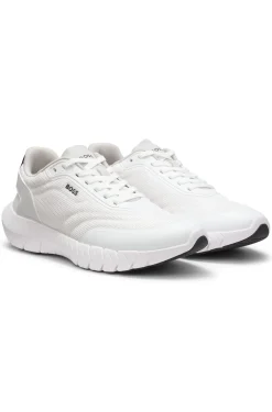 Running trainers with leather trims