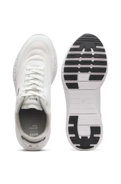 Running trainers with leather trims