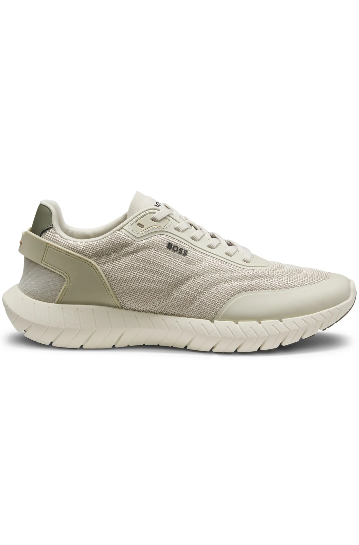 Running trainers with leather trims