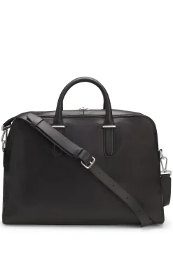 Runway holdall in leather with embossed logo